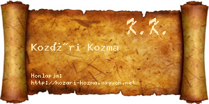 Kozári Kozma névjegykártya